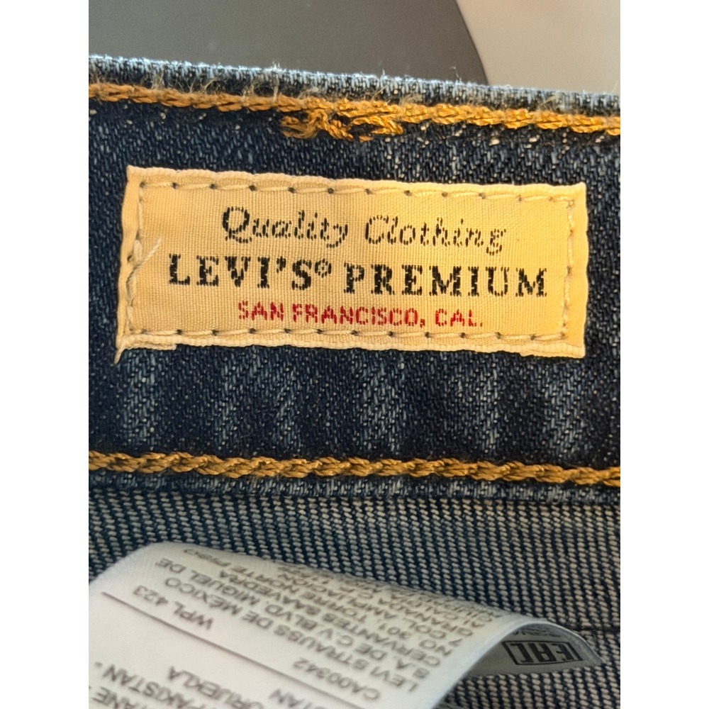 Levi's 728 High-Rise Wide Leg Women 33 Blue Vintage Stretch Denim - Picture 7 of 11